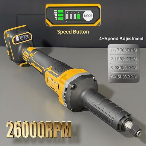 Cordless Die Grinder Compatible with Dewalt 20V MAX Battery, 1/4" Collet, 26000 RPM Brushless Motor, 4 Variable Speeds for Metal/Wood/Plastic Grinding, Polishing & Deburring. (Tool Only, No Battery) in Kuwait