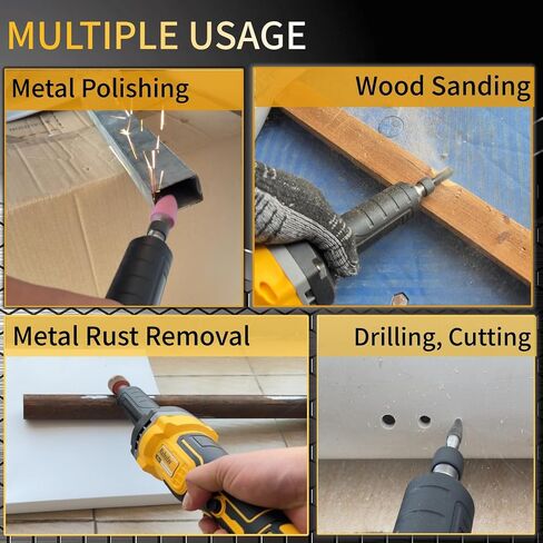 Cordless Die Grinder Compatible with Dewalt 20V MAX Battery, 1/4" Collet, 26000 RPM Brushless Motor, 4 Variable Speeds for Metal/Wood/Plastic Grinding, Polishing & Deburring. (Tool Only, No Battery) in Kuwait