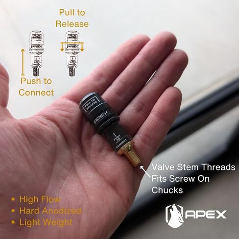 APEX High Flow Push On Air Chuck - Product Compatible with: Milwaukee M12 M18 - Air Up Faster in Kuwait