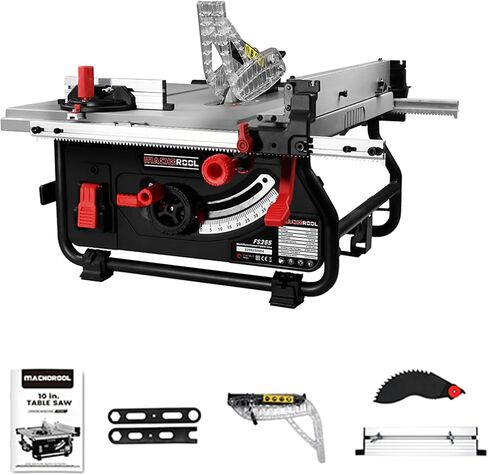 FINDBUYTOOL 10-Inch Portable Jobsite Table Saw, 15-Amp 2.5HP Motor, 24-Inch Rip Capacity, Rack & Pinion Fence System, Portable Benchtop Table Saw for Woodworking, Cutting Wood, Plywood, OSB in Kuwait