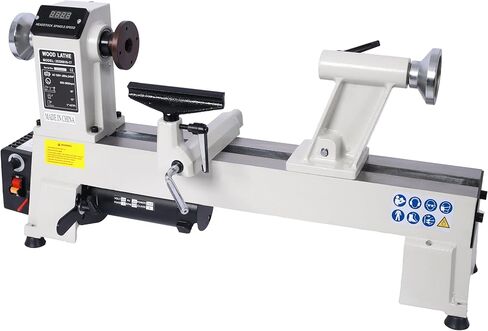 12" x 18" Benchtop Wood Lathe 3/4 HP Variable Speed 650-3800 RPM with Digital Readout Steel Construction Wood Turning Lathe Machine for Woodworking Projects in Kuwait