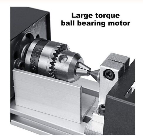 Mini Lathe Beads Polisher Machine, 96w Wood Lathe Milling Machine, 7-Speed 8000rpm, 2.76 × 6.3-inch Working Area, Aluminium Alloy Base,12-24v for Home Woodworking Crafts DIY in Kuwait
