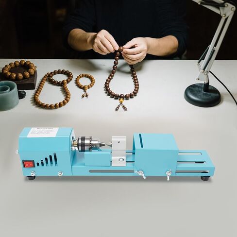 Multi-Purpose Mini Wood Lathe Milling Machine 96W 7 Speeds | Benchtop Mini Woodworking Lathe for Punching, Engraving, Sanding, Cutting, Rounding, 4000-9000rpm, 0.6-6mm Chuck Range in Kuwait