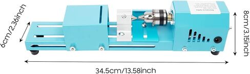 Multi-Purpose Mini Wood Lathe Milling Machine 96W 7 Speeds | Benchtop Mini Woodworking Lathe for Punching, Engraving, Sanding, Cutting, Rounding, 4000-9000rpm, 0.6-6mm Chuck Range in Kuwait