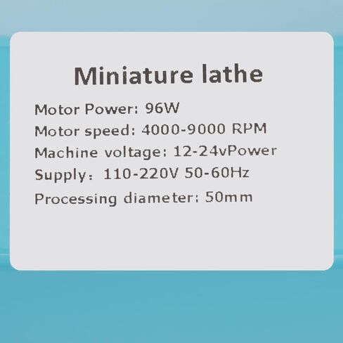 Multi-Purpose Mini Wood Lathe Milling Machine 96W 7 Speeds | Benchtop Mini Woodworking Lathe for Punching, Engraving, Sanding, Cutting, Rounding, 4000-9000rpm, 0.6-6mm Chuck Range in Kuwait