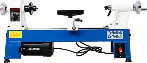 Benchtop Wood Lathe 10x18 Inch, 1/2hp Benchtop Mini Lathe Machine, 5 Speed 500/750/1150/1800/ 3150rpm, 4 Non-Slip Rubber Feet, All-Steel Rotary Handle for Woodworking Woodturning in Kuwait