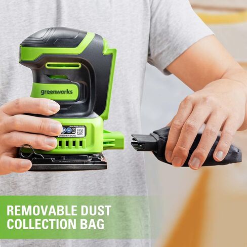 Greenworks G24SS14 Cordless Quarter Sheet Sander, 11000RPM, WITHOUT 24V Battery & Charger, 3 Year Guarantee in Kuwait