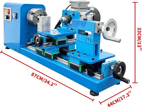 Dual Motor Wood Bead Lathe 750W+450W 220V Single Phase | 32mm Spindle Bore, MT2 Taper, 0-1600 r/min, with 4-Jaw Chuck for DIY Beads Bowl Processing in Kuwait