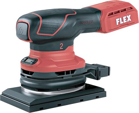 FLEX - Sheet Sander - Brushless 18V Cordless Orbital 1/3, with Speed Control OSE 2-80 18V Sander, Base Size 133x80 mm, Body Only - 532084 - One Handed & Integrated Dust Extractor - Work Tools in Kuwait