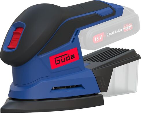 Güde DS 18-0 58481 Battery Delta Sander (18 V, Easy-Energy-Exchange, 150 x 150 x 100 mm Sandpaper, with Dust Catcher Box, Ergonomic Non-Slip Handle with Soft Grip, Battery and Charger Not Included) in Kuwait