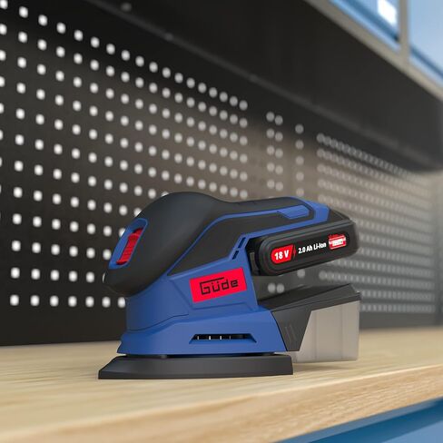 Güde DS 18-0 58481 Battery Delta Sander (18 V, Easy-Energy-Exchange, 150 x 150 x 100 mm Sandpaper, with Dust Catcher Box, Ergonomic Non-Slip Handle with Soft Grip, Battery and Charger Not Included) in Kuwait