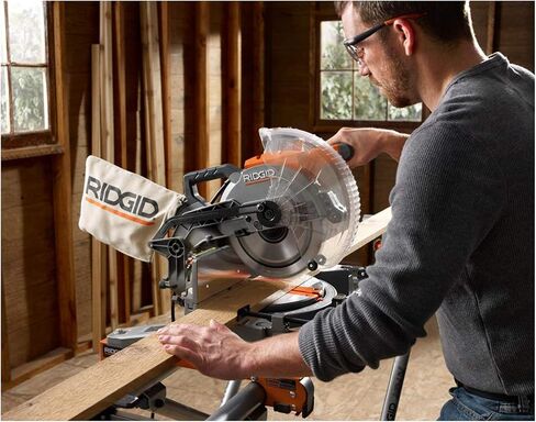 RIDGID 15 AMP 10 in. Corded Dual Bevel Miter Saw with LED Cut LINE Indicator R4113 in Kuwait