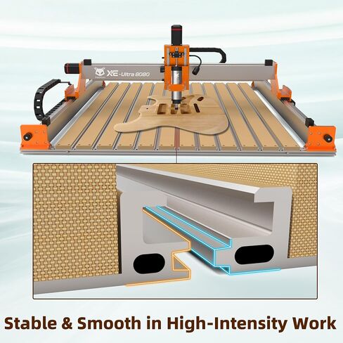 FoxAlien T-slot Hybrid Spoilboard Work Table and Aluminum Profile Base Frame Upgrade Kit for XE-Ultra 8080 CNC Router Machine in Kuwait