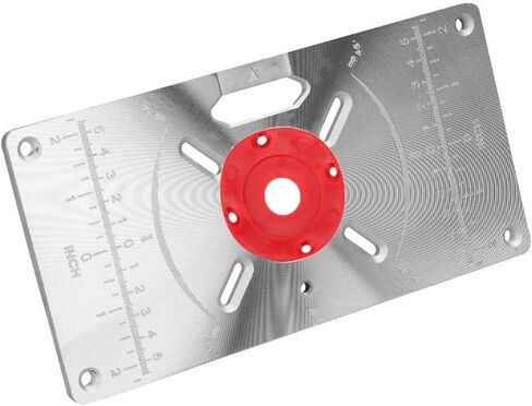 9.3x4.7x0.3 Inch – Precision Router Plate with Red ABS Center Ring Routers Base Plates,Flip Board Design with 4 Rings for Wood Trimming and Engraving in Kuwait