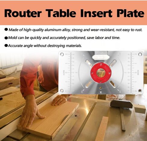 9.3x4.7x0.3 Inch – Precision Router Plate with Red ABS Center Ring Routers Base Plates,Flip Board Design with 4 Rings for Wood Trimming and Engraving in Kuwait