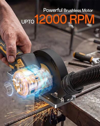 4" Mini Circular Saw Compatible With DeWalt 20V Battery(NO Battery) | Brushless Cordless Cut Off Tool with 3 Speeds, 4 Blades,12000RPM,Removable Dust Cover for Metal, Wood and PVC in Kuwait