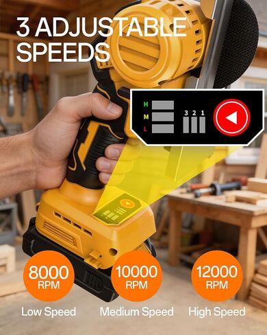4" Mini Circular Saw Compatible With DeWalt 20V Battery(NO Battery) | Brushless Cordless Cut Off Tool with 3 Speeds, 4 Blades,12000RPM,Removable Dust Cover for Metal, Wood and PVC in Kuwait