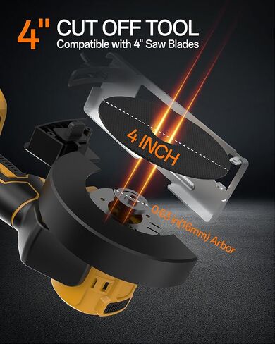 4" Mini Circular Saw Compatible With DeWalt 20V Battery(NO Battery) | Brushless Cordless Cut Off Tool with 3 Speeds, 4 Blades,12000RPM,Removable Dust Cover for Metal, Wood and PVC in Kuwait