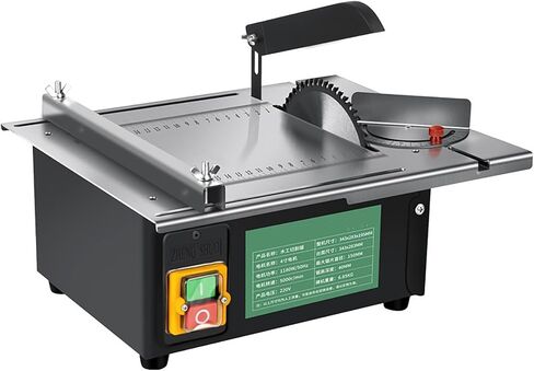 1200W Mini Table Saw, Woodworking Table Saw with Dust Collection Port, 180° Adjustable Angle, 5000rpm, Compact Table Saw for Precision Cutting of Wood Metal Workshop Projects in Kuwait