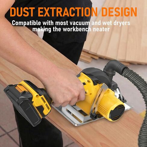 6 In Brushless Circular Saw Compatible with Dewalt 20V Battery(NO Battery) | Cordless Circular Saw with Tool Bag,Guide Ruler,6" Blade,2" Cutting Depth,0-45°Bevel for Wood,PVC and Plastics in Kuwait