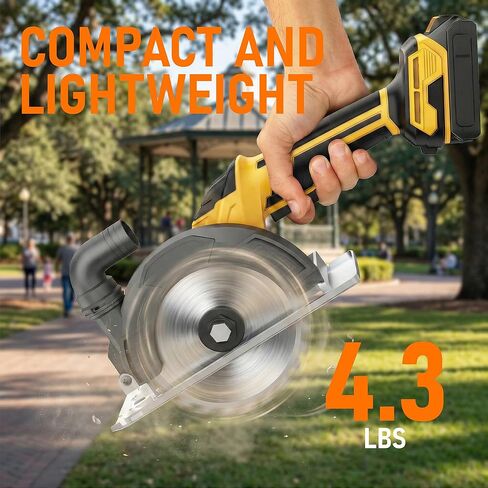 6 In Brushless Circular Saw Compatible with Dewalt 20V Battery(NO Battery) | Cordless Circular Saw with Tool Bag,Guide Ruler,6" Blade,2" Cutting Depth,0-45°Bevel for Wood,PVC and Plastics in Kuwait