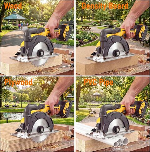 6 In Brushless Circular Saw Compatible with Dewalt 20V Battery(NO Battery) | Cordless Circular Saw with Tool Bag,Guide Ruler,6" Blade,2" Cutting Depth,0-45°Bevel for Wood,PVC and Plastics in Kuwait
