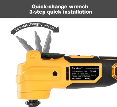 Brushless Oscillating Multi Tool for DEWALT 20V Battery, 6-Speed Anti-Twist | Tool Only, Battery and Charger Not Included, Quick-Release Accessory Change, Cutting, Sanding, Scraping and Grout Removal in Kuwait
