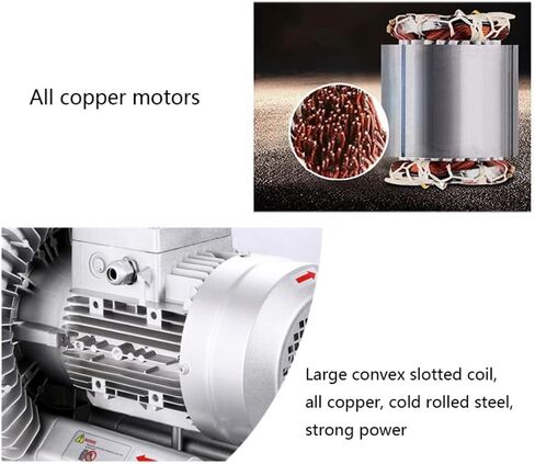 High-Pressure Regenerative Blower 110V, Industrial Vacuum Pump for Air Blowing & Suction, Sewa Aeration Vortex Blower, Low Noise, Single Phase, Efficient Performance in Kuwait