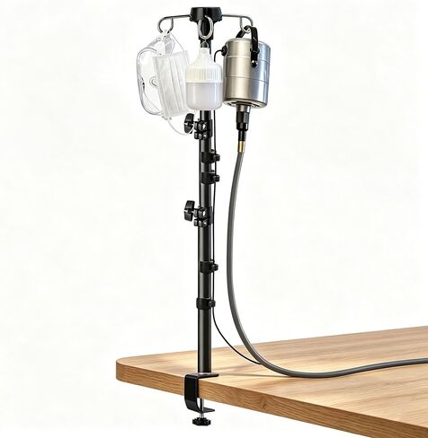 Rotary Tool Hanger Stand, Telescopic Flex Shaft Mount with Table Clamp | Compatible with Foredom, Dremel, Grobet Tool, Adjustable Height 15.7" to 33.5", 4 Metal Hooks, Aluminum Alloy in Kuwait