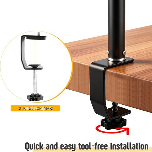 Rotary Tool Hanger Stand, Telescopic Flex Shaft Mount with Table Clamp | Compatible with Foredom, Dremel, Grobet Tool, Adjustable Height 15.7" to 33.5", 4 Metal Hooks, Aluminum Alloy in Kuwait
