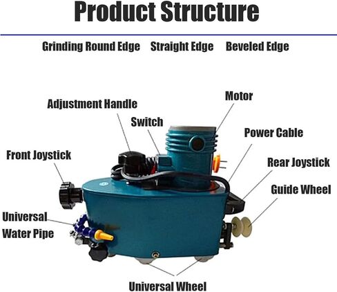 Electric glass edge grinding machine, portable small 8000r/min straight and round bevel grinding machine acrylic marble ceramic polishing machine in Kuwait