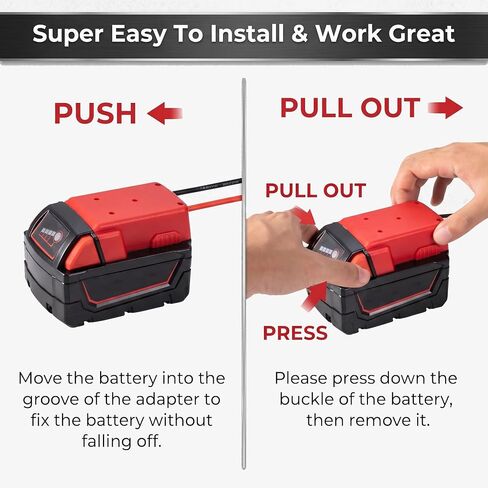 for Milwaukee M18 18V Battery Jump Starter Jumper Cable Adapter | Built-in safety fuse & switch avoid short circuit, stable power supply for DIY models in Kuwait