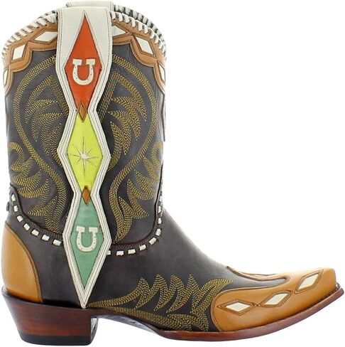 Old Gringo Women's Double D Atomic Ranch Boots, Mid-Century Modern Design, 9.5" Shaft, Black/Tan in Kuwait
