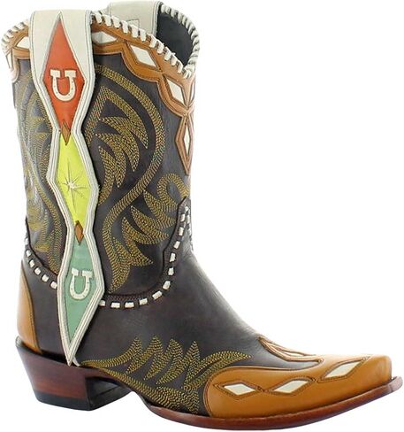 Old Gringo Women's Double D Atomic Ranch Boots, Mid-Century Modern Design, 9.5" Shaft, Black/Tan in Kuwait
