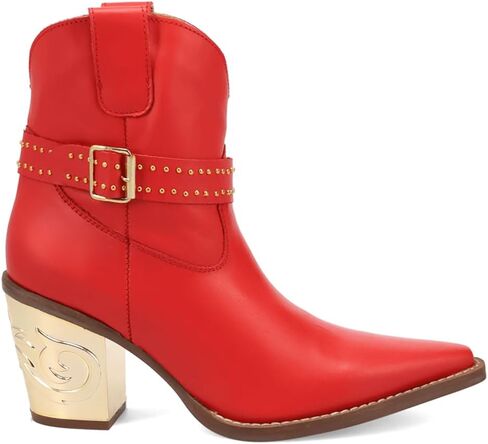 Dingo Womens Milano Studded Snip Toe Pull On Casual Boots Ankle Mid Heel 2-3" in Kuwait