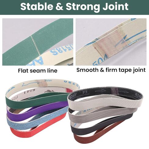 16 Pcs 1 x 18 Inch Knife Sharpener Sanding Belts, 1x18 Sanding Belts for Work Sharp Ken Onion Blade Grinder Attachment, 80/120/240/400/600/1000/2500/5000 Grit Knife Sharpening Belts in Kuwait