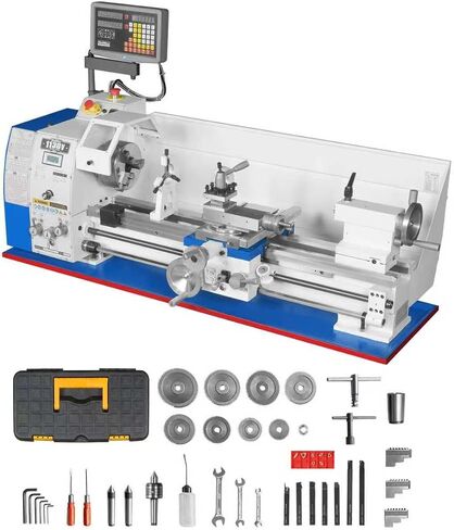 Mechmaxx Metal Lathe Machine with DRO 11'' x 30'' High Precision Benchtop 0-2000 RPM Brushless Motor Variable Speed Metal Working Machine 2HP Small Lathe without Stand, Model 1130VD in Kuwait