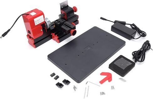 HUIOP Mini Metal Lathe, 20000rpm 24W Motorized Lathe Machine, Process up to 20mm Diameter, high Speed Steel Turning Tool for Wood, Engineering Plastics with Overheat Protection, S in Kuwait