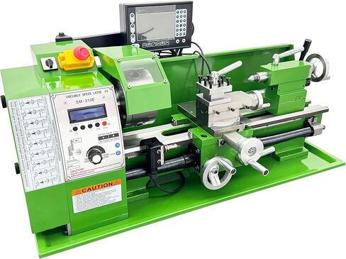 INTSUPERMAI 8"x16" Metal Lathe 1100W 110V | Electronic Gear Change, SM-210E 0.005mm DRO & Auto-Feed | Benchtop Precision Lathe for DIY, Workshop, Metalworking in Kuwait