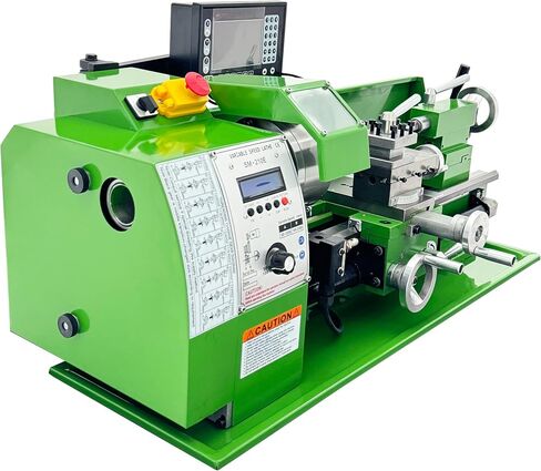 INTSUPERMAI 8"x16" Metal Lathe 1100W 110V | Electronic Gear Change, SM-210E 0.005mm DRO & Auto-Feed | Benchtop Precision Lathe for DIY, Workshop, Metalworking in Kuwait