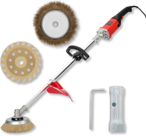Electric Concrete Grinder & Polisher, 110V 6-Speed Heavy Duty Floor Grinder for Concrete, Cement & Wall Grinding, Rust, Paint & Coating Removal, 180mm Diamond Disc & 200mm Wire Brush in Kuwait