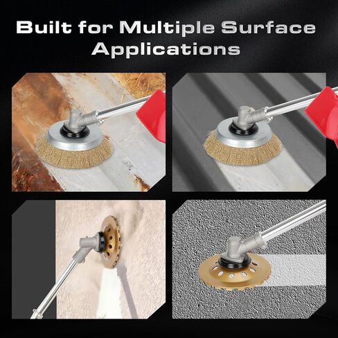 Electric Concrete Grinder & Polisher, 110V 6-Speed Heavy Duty Floor Grinder for Concrete, Cement & Wall Grinding, Rust, Paint & Coating Removal, 180mm Diamond Disc & 200mm Wire Brush in Kuwait