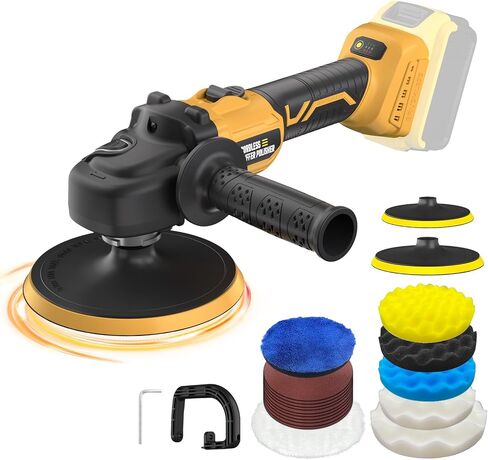 Rotary Buffer Polisher Kit for Milwaukee 18V/M18 Battery (Tool Only) | BRUSHLESS MOTOR, 6 VARIABLE SPEED, ROTARY POLISHING, DAUL PAD VERSATILITY, THREE-HANDLE GRIP in Kuwait