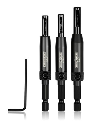 ANGELSWORD 3 PCS Self Centering Drill Bit Set, 3/32", 7/64", 1/8" VIX Drill Bits for Hinges and Handles on Cabinet, Door, Hardware in Kuwait