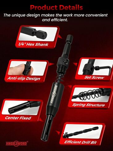 ANGELSWORD 3 PCS Self Centering Drill Bit Set, 3/32", 7/64", 1/8" VIX Drill Bits for Hinges and Handles on Cabinet, Door, Hardware in Kuwait