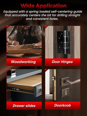 ANGELSWORD 3 PCS Self Centering Drill Bit Set, 3/32", 7/64", 1/8" VIX Drill Bits for Hinges and Handles on Cabinet, Door, Hardware in Kuwait