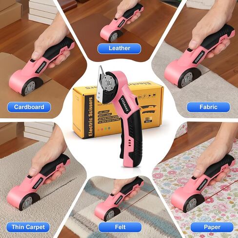 4.2V Cordless Electric Scissors Box Cutter | Rechargeable Electric Scissors with 2 Rotary Blades, 3000mAh Battery Cardboard Cutter for Carton Carpet Plastic Fabric in Kuwait