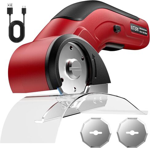 Katerk 4.4V Cordless Electric Scissors, Cardboard Cutter Electric with 2pcs Blade, USB-Rechargeable Powerful Fabric Cutter, Power Shears, Electric Scissors for Cardboard, Leather, Carpet, Plastic,Felt in Kuwait