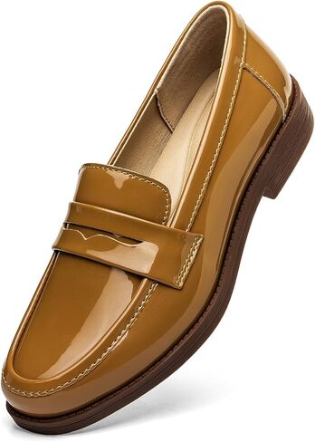 Women’s Comfortable & Lightweight Leather Penny Loafers Slip On Business Casual Dress Shoes Office Work Flats Everyday Walking Shoes for Women in Saudi Arabia