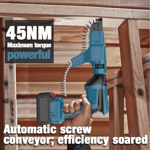 Sorandy Cordless Drywall Screw Gun, Brushless Automatic Feed Chain Screwdriver Set, with 4.0Ah Battery and Storage Box, 360 Degree Rotating Head, for Construction and Renovation in Kuwait